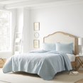 thumbnail image 2 of Laura Ashley Felicity Collection Quilt Set-100% Cotton, Reversible, All Season Bedding with Matching Sham(s), Pre-Washed for Added Softness, Queen, Breeze Blue, 2 of 5
