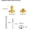 thumbnail image 2 of 200 Sets Leather Rivets 6 x 6mm Metal Double Cap Rivet Snaps Studs Fasteners with 3pcs Setting Tools Rivets for Leather Craft DIY Repair Decoration, Gold Tone, 2 of 7