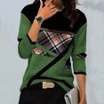 thumbnail image 2 of Pompotops Women Geometric Print Round Neck Patchwork Pullover Long Sleeve Blouse T-shirt Tops, 2 of 5