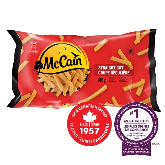 McCain® Straight Cut French Fries, Made in Canada from domestic and imported ingredients, 800g