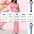 thumbnail image 3 of Tauxra Robe de Maternité Unie pour Femmes à une Épaule, Manches Longues, Froncée, Moulante, Robe de Soirée; Robe Formelle à Manches Évasées avec Fente, 3 of 8