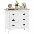 thumbnail image 1 of HOMCOM Modern Dresser for Bedroom with 3 Drawers Quiet Slides White, 1 of 10