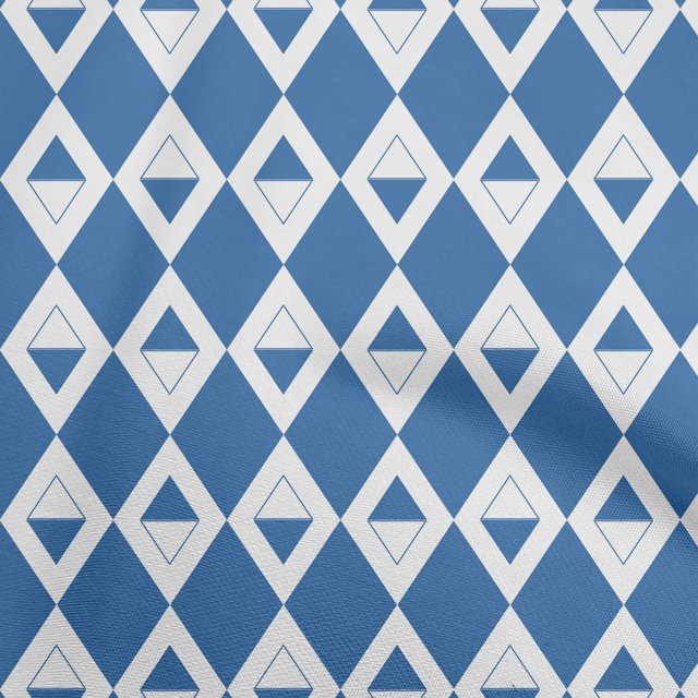 oneOone Velvet Blue Fabric Check Argyle Sewing Craft Projects Fabric Prints By Yard 58 Inch Wide
