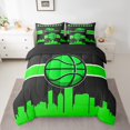 thumbnail image 2 of YST Sports Bedding Set, 7-Piece, Comforter Set, Basketball, King Size, Black Green, Microfiber Soft, 2 of 4