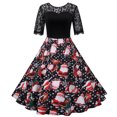 thumbnail image 1 of Jsaierl Robes de Noël pour Femmes 2024 Élégantes Décontractées à Manches Courtes Robe en Dentelle Robe de Fête des Fêtes Cocktail Robe à Volants, 1 of 4