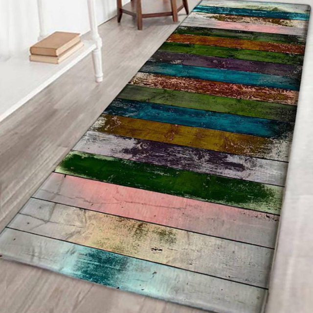 CNKOO 3D Print Thick Flannel Mat Non-slip Kitchen Door Floor Pads Bath Area Rug Carpet