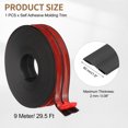 thumbnail image 2 of Uxcell Protector 1.6"x29.5 ft Self Adhesive Guard Black for Wall Table Floor, 2 of 5