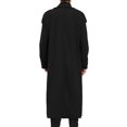 thumbnail image 3 of INSPIRE CHIC Men's Winter Pea Coat Notch Lapel Double Breasted Solid Color Overcoat L Black, 3 of 7