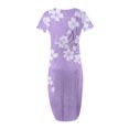 thumbnail image 2 of Ovzne Robes pour Femmes 2025 Robe Mode Robe Décontractée pour Femmes Imprimée à Manches Courtes Col Rond Robe avec Poches Robe Grande Taille Robe à Manches Courtes Imprimée Liquidation, 2 of 4