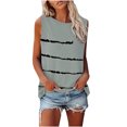 thumbnail image 1 of Fridja Hauts Décontractés Sans Manches à Col Rond Imprimés pour Femmes avec Poches T-shirt Blouse, 1 of 5