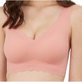 thumbnail image 1 of Abcnature Plus Size Bras for Women Plus Size Solid Wavy Wireless Removable Cup Gathering Daily Bras, 1 of 5