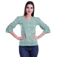 thumbnail image 1 of Moomaya Ruffle Sleeve Printed Cotton Womens Tops Plus Size Short T-Shirt Top, 1 of 4