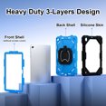 thumbnail image 4 of Samsung Tab A9 8.7" Shockproof Rotating Case - Full Coverage Silicone & PC Hybrid Protective Shell with Stand Function, Anti-Drop & Wear-Resistant Design, Embossed Finish, Black-Blue Color, Includes, 4 of 6