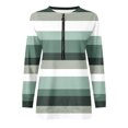 thumbnail image 5 of Chandails à Capuchon Mode pour Femmes 2023 Hauts Automne Manches Longues Ample Chandail à Enfiler Chemise Chic Décontracté Dames Rayé Col Rond Chandails 50 % de Rabais Liquidation Costumes d'Halloween/Noël, 5 of 5