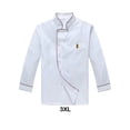 thumbnail image 3 of relayinert White Unisex Chef Coat Uniform Made With Polyester Comfortable To Wear Unisex Chef Jacket white（long sleeve） 4XL, 3 of 6