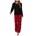 thumbnail image 2 of LSLJS Ensembles de Pyjama pour Femmes Mode Décontractée Manches Longues Confortable Ensemble à Carreaux Chandail Hauts Blouse Cadeaux pour Hommes, 2 of 5