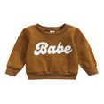 thumbnail image 1 of Kids Pullover Letter Print  Neck Long Sleeve Tops Blouse, 1 of 7