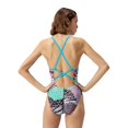 thumbnail image 4 of Speedo Women's Printed Double Cross Back One Piece Swimsuit - Montage Mayhem Multi, Size: 23, 4 of 4