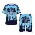 thumbnail image 1 of Easygdp Ensemble de Pyjama Court pour Halloween, Manches Courtes et Sommeil, 2 Pcs-TTG, 1 of 6