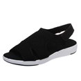 thumbnail image 4 of IUJSOY Women's Arch Support Walking Sandals Breathable Hollow Out Knit Slingback Platform Shoes, 4 of 6