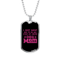 thumbnail image 1 of Chien Maman Rose Collier en Acier Inoxydable Ou 18k or Chien Tag 24" Chaîne, 1 of 8