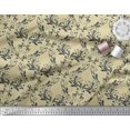 thumbnail image 2 of Soimoi Beige Moss Georgette Fabric Filigree Damask Decor Fabric Printed Yard 42 Inch Wide, 2 of 3