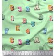 thumbnail image 1 of Soimoi Cotton Duck Fabric Numbers & Alphabets Text Print Fabric by The Yard 56 Inch Wide, 1 of 4