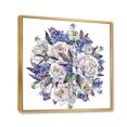 thumbnail image 2 of Designart Bouquet Peonies In White and Blue FLOAT FRAME WALL ART, 2 of 4