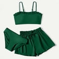 thumbnail image 2 of Kcodviy Toddler Girl's 3 Piece Toddler Bathing Suits for Girls 4T Swimsuits Soild Bikini Rullfe 14 Swimsuit Bathing Suit Briefs Girls Toddler Girls Two Cute Swimsuit Bikini Swimwear Set, 2 of 3