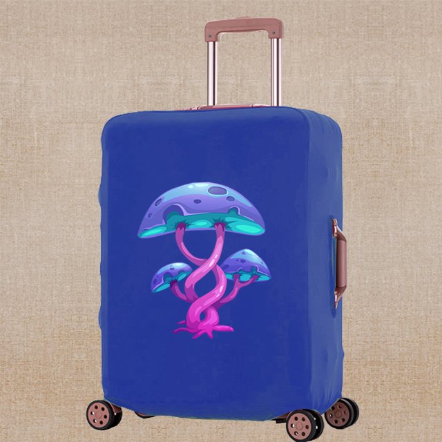 2023 Luggage Cover Scratch Resistant Travel Accessory Covers Apply To 18-32 Inch Mushroom Print Suitcase Trolley Protective Case 8Mushroom013 M (22-25inch)