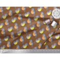 thumbnail image 2 of Soimoi Brown Poly Georgette Fabric American Robin Bird Print Fabric by Yard 42 Inch Wide, 2 of 5