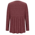 thumbnail image 4 of yoeyez Tunique en Tricot pour Femmes, Chandails à Manches Torsadées Patchwork, Col Ras du Cou Raglan, Chemises à Manches Longues, Hauts de Mode d'Automne 2024, Bourgogne P, 4 of 7