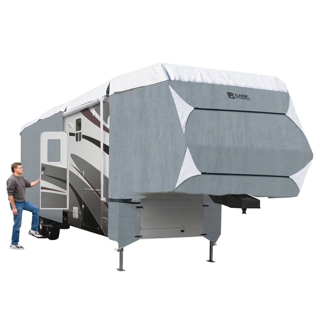 Classic Accessories Over Drive PolyPRO™3 Deluxe 5th Wheel Cover or Toy Hauler Cover, Fits 41' - 44' RVs