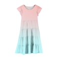 thumbnail image 4 of RXIRUCGD 2025 Vêtements d'Été pour Enfants Mode Filles Nouvelle Robe d'Été à Manches Courtes Poches à Volants Col Rond Imprimé, 4 of 4