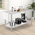 thumbnail image 4 of NSF Certified Stainless Steel Work Table - 60x24x35 Inch - Adjustable Undershelf, Tool Hooks, Removable Trash Rack, Straight Edge, No Casters, No Backsplash, For Kitchen & Warehouse, 4 of 6