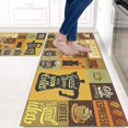 thumbnail image 3 of Coffee Kitchen Rugs and Mats for Floor 2 Piece Set Non Skid Rubber Washable Kitchen Rug Runner Coffee Decor, 3 of 5