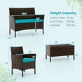 thumbnail image 4 of Costway 4 PCS Patio Furniture Set with Washable Cushions and Tempered Glass Coffee Table Turquoise, 4 of 8