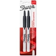 thumbnail image 1 of Marqueurs permanents rétractables Sharpie, pointe fine, noir, 2 unités, 1 of 5
