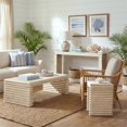 thumbnail image 3 of Veda 20" Stacked Geometric Waterfall Side Table Whitewashed Reclaimed Pine Wood, 3 of 11
