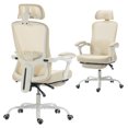 thumbnail image 1 of HOMCOM Chaise de Bureau Ergonomique, Chaise d'Ordinateur Inclinable en Maille, Beige, 1 of 10