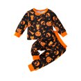 thumbnail image 1 of Enfants Bébé Filles Garçons Vêtements d'Halloween Imprimé Manches Longues Tops Pantalons Pyjamas, 1 of 7