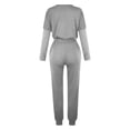 thumbnail image 5 of Mrat Womens Sets 2 Piece Outfits 2 Piece Jogging Sets Solid Polyester Long Sleeve Sweatsuits Sets Two Piece Track Suits Drawstring High Waist Pants Set Comfy Outfits N-Gray M, 5 of 5
