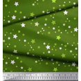 thumbnail image 3 of Soimoi Green Moss Georgette Fabric Stars Star Print Fabric by the Yard 42 Inch Wide, 3 of 3