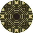 thumbnail image 1 of Ahgly Company Tapis Rond Lavable en Machine Intérieur Transitionnel Gris Minuit, 4 Pieds Rond, 1 of 7