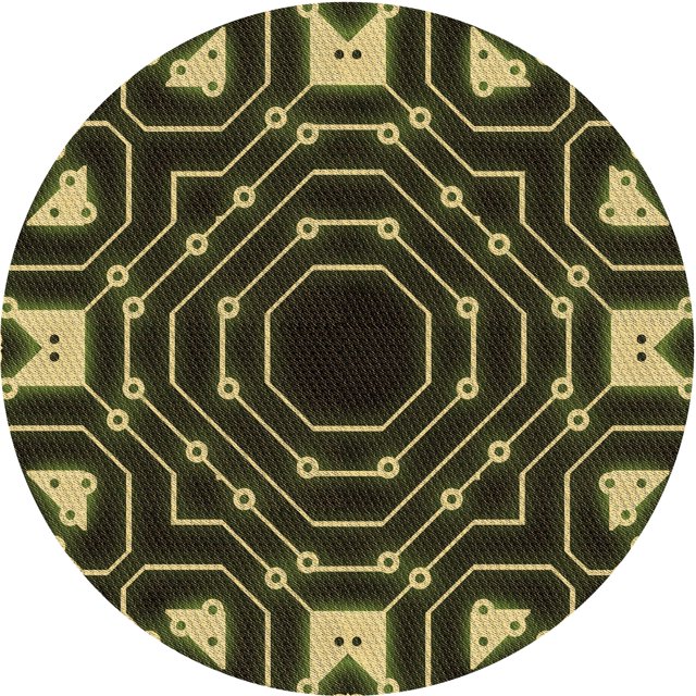 Ahgly Company Tapis Rond Lavable en Machine Intérieur Transitionnel Gris Minuit, 4 Pieds Rond