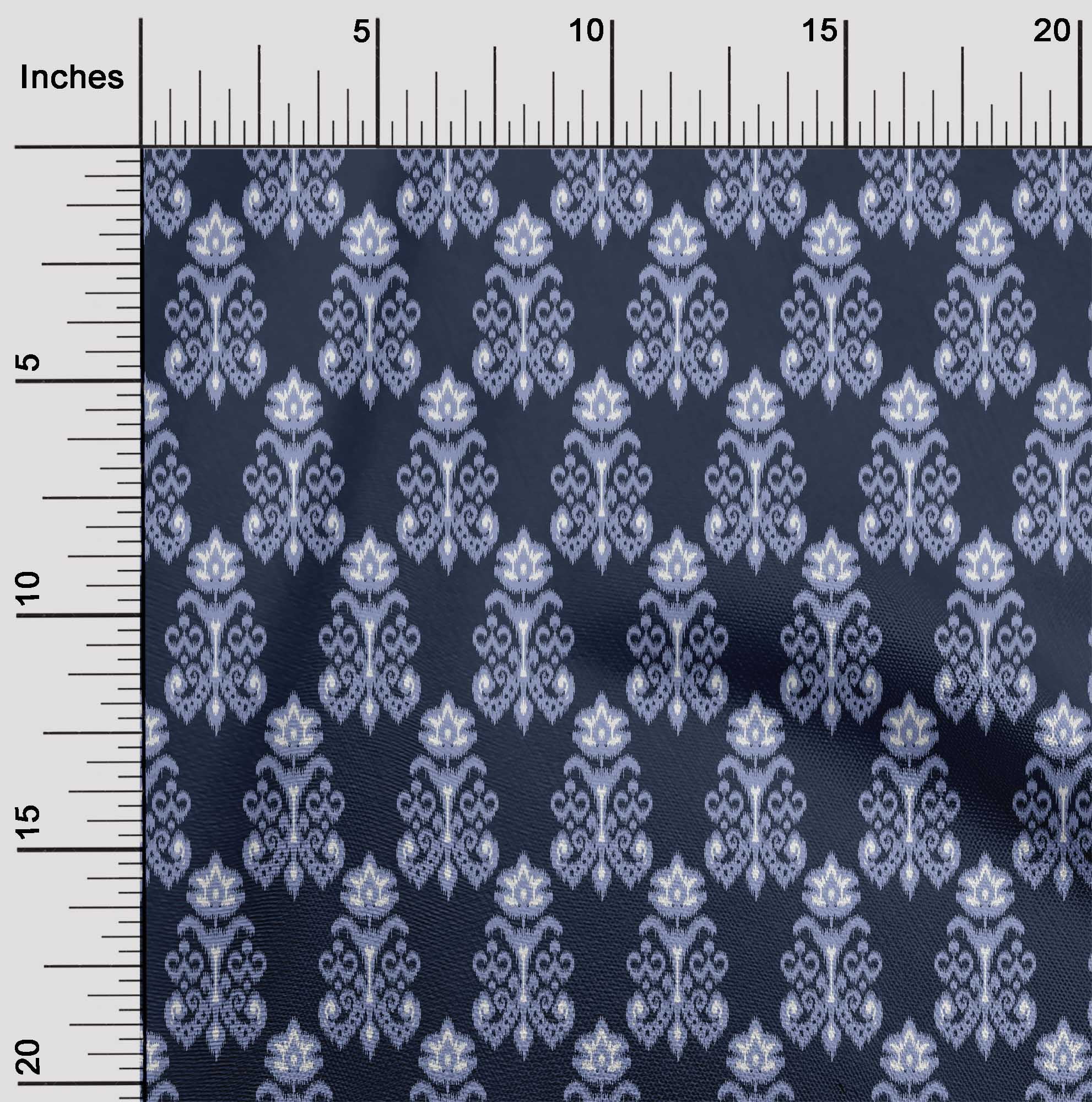 oneOone Viscose Chiffon Fabric Floral Ikat Printed Craft Fabric BTY 42 Inch Wide