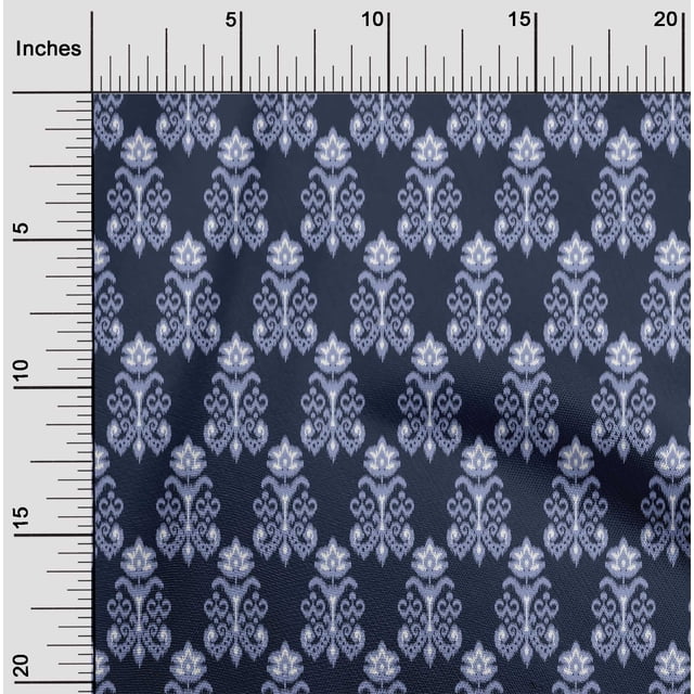 oneOone Viscose Chiffon Fabric Floral Ikat Printed Craft Fabric BTY 42 Inch Wide