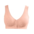 thumbnail image 4 of Timegard Wireless Bras for Women Plus Size Front Closure Button Full Support Breathable Comfy Seniors Bra, 4 of 5