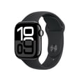 thumbnail image 1 of Apple Watch Series 10 GPS 42mm Jet Black Aluminum Case with Black Sport Band - S/M, 1 of 9