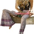 thumbnail image 1 of Women‘S Boho Hippie High Waist Printed Long Flared Bell Bottom Pants, 1 of 3